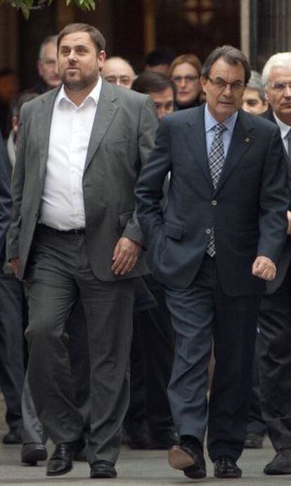 Oriol Junqueras, a la izquierd, y Artur Mas.