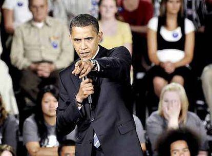 El senador Barack Obama durante un discurso pronunciado el miércoles pasado en Thorton, Colorado.