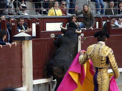 Abel Valls, en la novillada de ayer en Las Ventas.