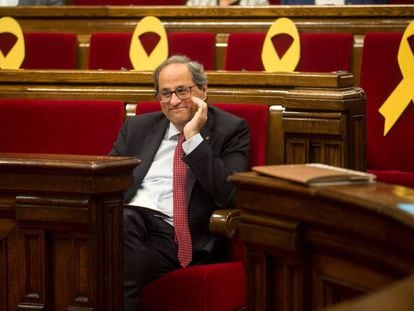 El president de la Generalitat, Quim Torra, al Parlament.