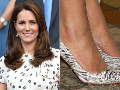 A la derecha, el truco de Kate Middleton para andar con tacones sin resbalar.