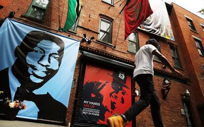 Homenaje a Eric Garner y Michael Brown en una calle de Brooklyn, Nueva York.