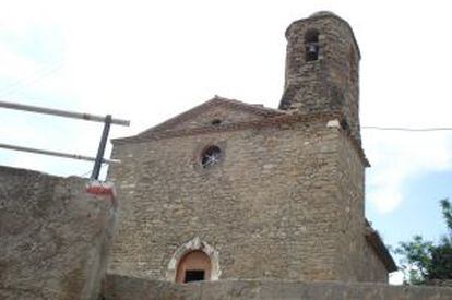 Exterior de la iglesia parroquia de L’Ametlla del Montsec.