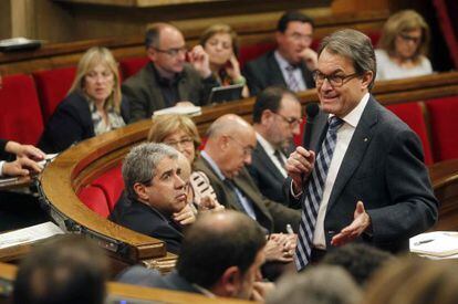 Artur Mas, ayer en el Parlament.