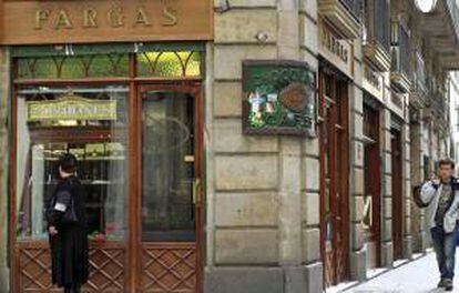 Vista de la Chocolateria Fargas, uno de los los comercios históricos y emblemáticos de Barcelona.
