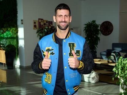 Djokovic, este lunes a su llegada al aeropuerto de Málaga.