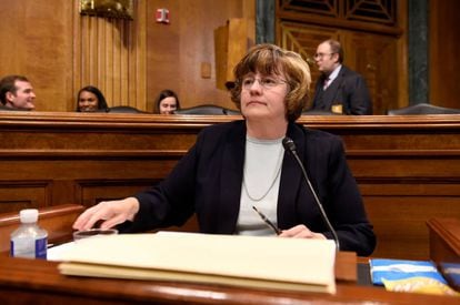 La fiscal Rachel Mitchell, este jueves en el Senado.