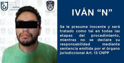 El presunto feminicida Iván "N" en el cartel difundido por la Fiscalía de la Ciudad de México.