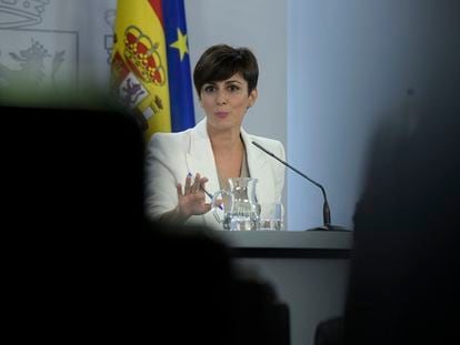 La ministra Portavoz y ministra de Política Territorial, Isabel Rodríguez, comparece tras la celebración del Consejo de Ministros, el pasado 20 de julio.