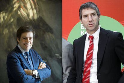 García Macua, a la izquierda, y Josu Urrutia, candidatos a la presidencia del Athletic.