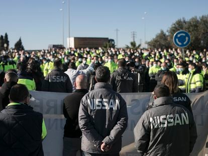 Protesta de los trabajadores de la planta de Nissan de la Zona Franca de Barcelona, el pasado 26 de noviembre.