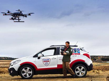 Uno de los servicios que ofrece Eulen es el de aerovigilancia con drones