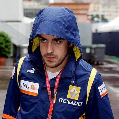 Fernando Alonso, antes de la carrera.