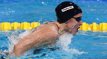 Mireia Belmonte en la Copa del Mundo en Holanda.