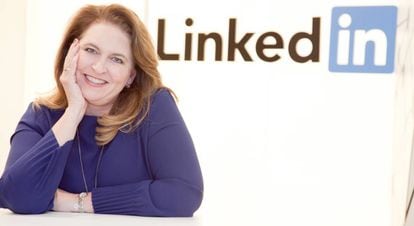 Sara Harmon en las oficinas de LinkedIn España y Portugal. 