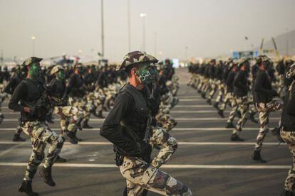 Miembros de las fuerzas de seguridad saud&iacute;es en septiembre en La Meca.