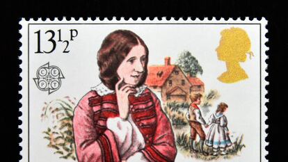 Sello británico de 1980 con la imagen de George Eliot.