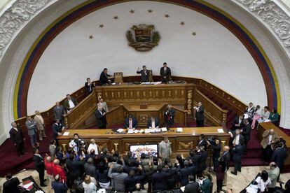 Sesi&oacute;n de la Asamblea Nacional venezolana en Caracas el 26 de enero.