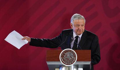 López Obrador, durante una conferencia de prensa. 