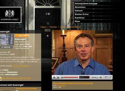 Imágen de la página web que Downing Street tiene en YouTube
