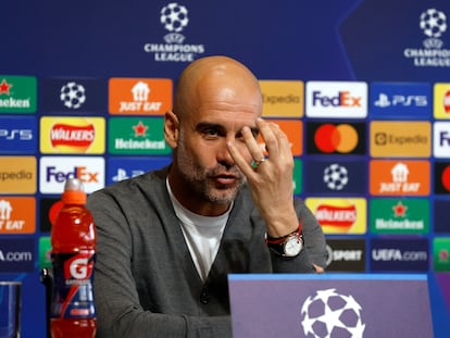 Guardiola, en la comparecencia de prensa de este lunes.