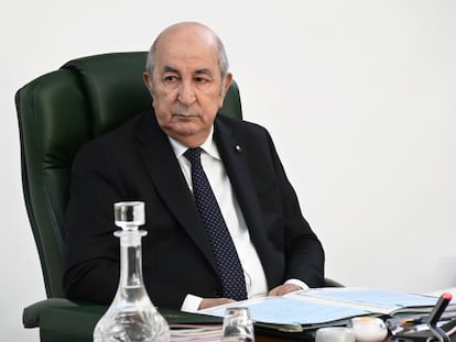 El presidente de Argelia, Abdelmayid Tebún, en un reunión del Gobierno, el pasado 5 de febrero en Argel.