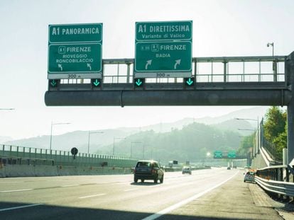 Autopista A1 Milán-Nápoles, propiedad de Autostrade.