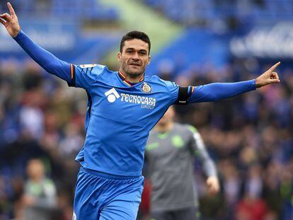 Jorge Molina celebra un gol del Getafe.