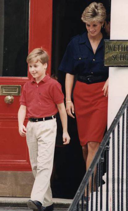 El príncipe Guillermo y su madre, Diana de Gales, en una imagen de 1991.
