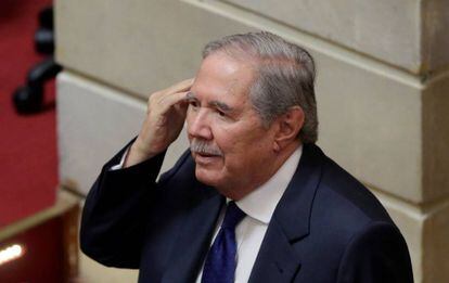 El ministro de Defensa de Colombia, Guillermo Botero, este lunes en el Congreso. 