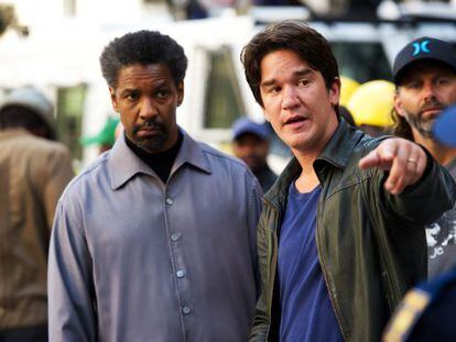 Denzel Washington y Daniel Espinosa, en el rodaje de 'El invitado'
