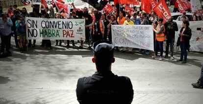 Manifestaci&oacute;n de trabajadores de Amazon en Madrid.