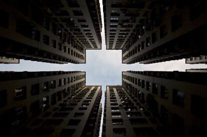 Bloques de apartamentos en Hong Kong.