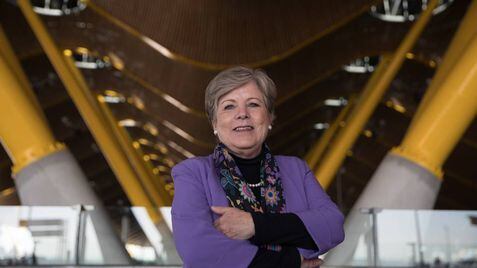 Alicia Bárcena, el martes en Barajas.