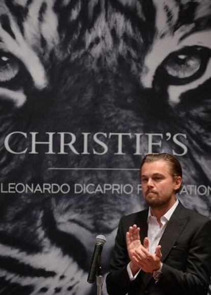 Leonardo DiCaprio, durante la subasta solidaria de sus obras de arte, el pasado mes de mayo.