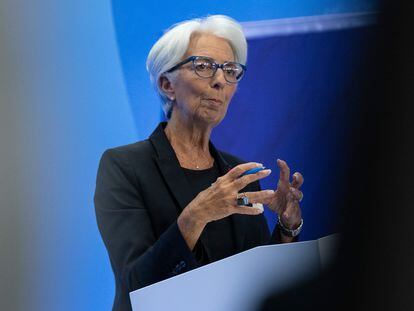 Christine Lagarde comparecía ante la prensa el pasado 21 de julio en Fráncfort (Alemania).