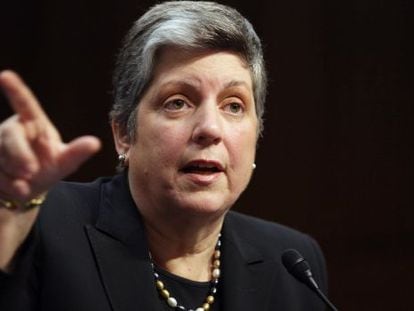 Janet Napolitano testifica ante el Comit&eacute; de Asuntos Judiciales del Senado.