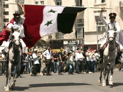 Celebraci&oacute;n en Damasco el 6 de agosto de la reeleci&oacute;n El Asad.