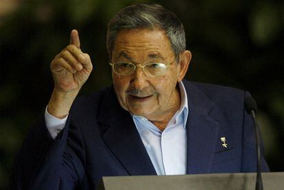 El presidente cubano, durante su intervención en el IX Congreso de la Unión de Jóvenes Comunistas.