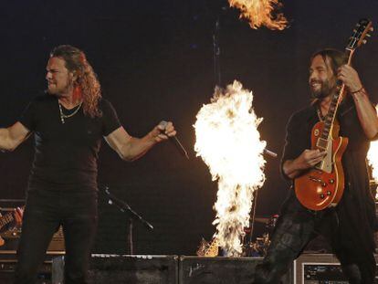 Man&aacute;, durante su concierto en el Barclaycard Center de Madrid. 