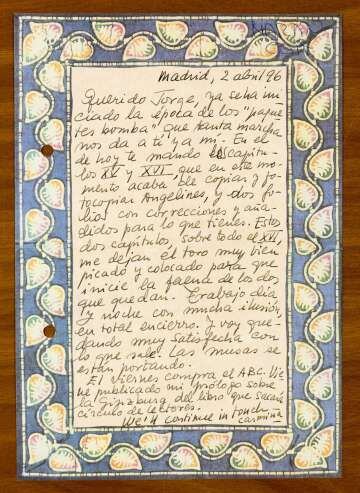 Carta de Carmen Martín Gaite.