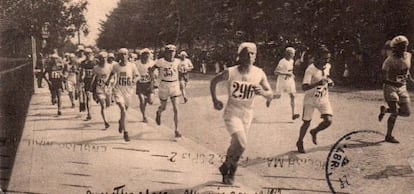 Corredores durante la maratón de los Juegos de 1912.