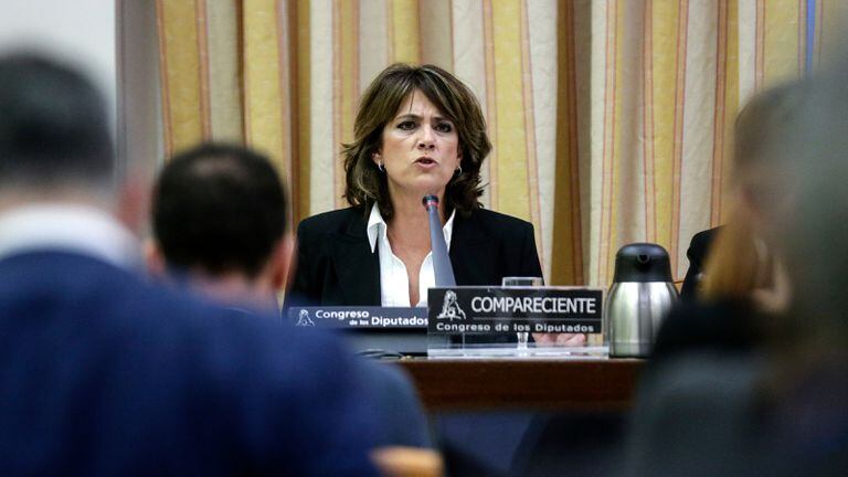 La fiscal Dolores Delgado, comparece ante la comisión de justicia del Congreso de los Diputados, en febrero pasado.