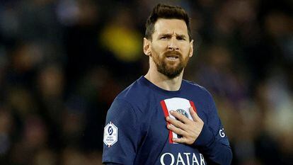 FLionel Messi, durante un partido del PSG, el 13 de mayo.