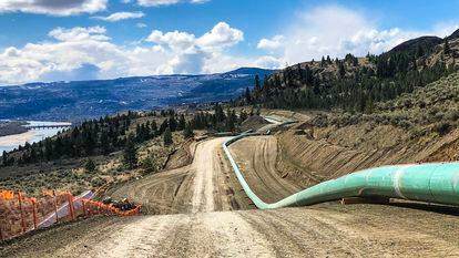 Un tramo del oleoducto de Trans Mountain, en Canadá.