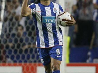 Falcao celebra un gol con el Oporto, en 2011.