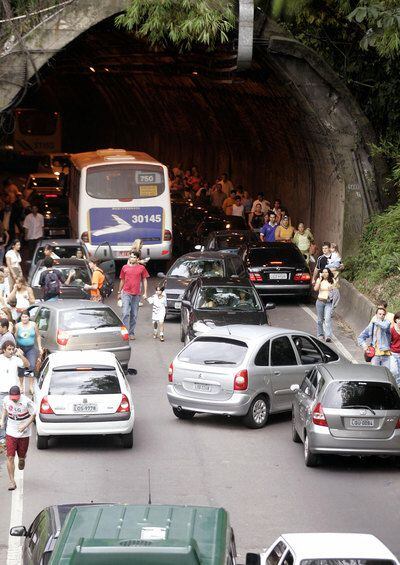 El túnel que llega a la Rocinha, tras un tiroteo el sábado.