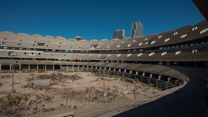 Interior del Nuevo Mestalla, este jueves.