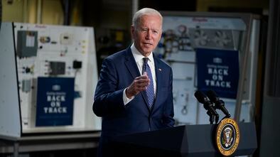 El presidente de EE UU, Joe Biden, durante una conferencia en Portsmouth, Virginia.