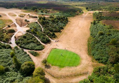 Una vista aérea del club de golf Burley, en New Forest, en el sur de Inglaterra, el 4 de agosto.